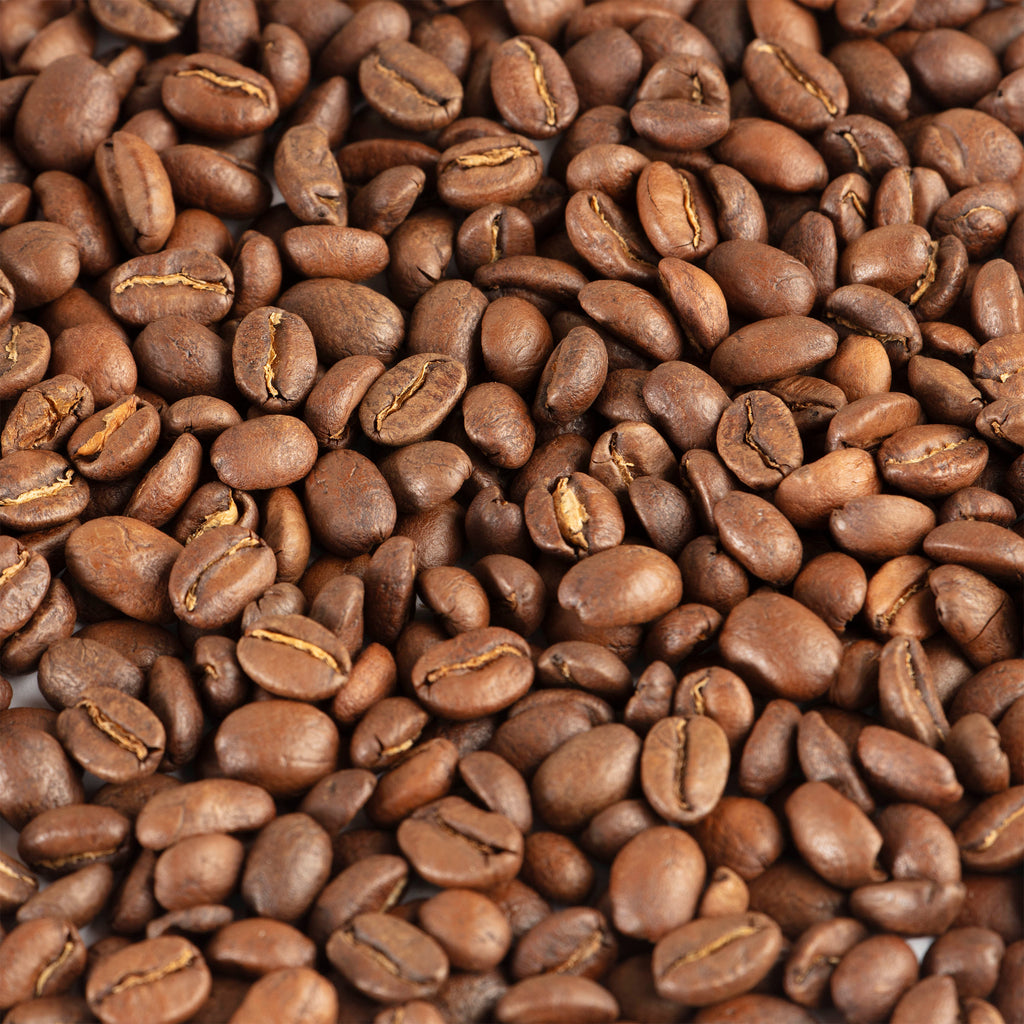 Roasted coffee beans, close up